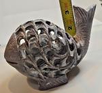 Soapstone Mother Whale with Baby Sculpture 7