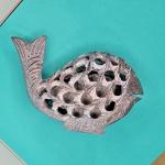 Soapstone Mother Whale with Baby Sculpture 7