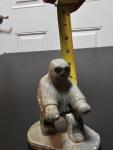 Signed Inuit-Style Seal Hunter Soapstone Carving