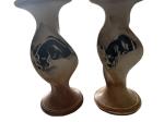 Hand Carved Soapstone Tribal Candle Holders Set