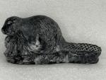 Beaver Wolf Sculpture - Inuit Style Soapstone Art