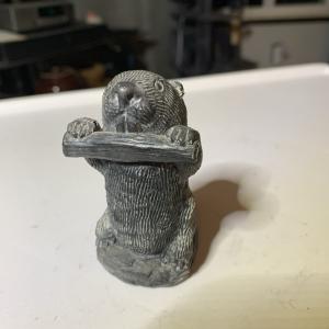 1970s Hand Carved Wolf Soapstone Figurine