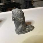 1970s Hand Carved Wolf Soapstone Figurine