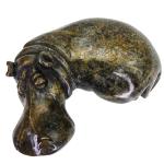 Vintage Hand-Carved Soapstone Hippo from Zimbabwe