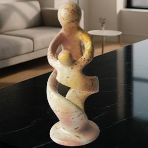 Kisii Soapstone Loving Family Sculpture - 8 Inches