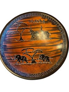 Uganda Soapstone Bowl with African Wildlife Design