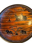 Uganda Soapstone Bowl with African Wildlife Design
