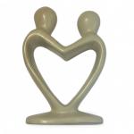 Kenyan Soapstone Heart Couple Sculpture - 6