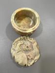Hand Carved Soapstone Trinket Box with Lion Design