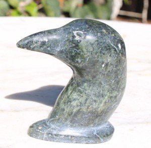 Handmade Soapstone Inuit Bird Head Carving