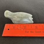 Signed Inuit Seal Soapstone Carving Statue