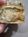 Hand Carved Soapstone Trinket Box with Lion Design