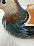 Painted Soapstone Mandarin Duck Figurine Decor