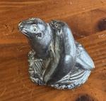 Inuit-Style Soapstone Seal Sculpture, Signed Art