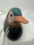 Painted Soapstone Mandarin Duck Figurine Decor