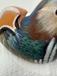 Painted Soapstone Mandarin Duck Figurine Decor