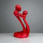 Unique Red Soapstone Abstract Embrace Sculpture 13”