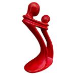 Unique Red Soapstone Abstract Embrace Sculpture 13”