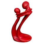 Unique Red Soapstone Abstract Embrace Sculpture 13”