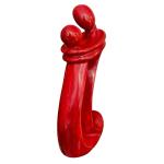Unique Red Soapstone Abstract Embrace Sculpture 13”