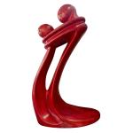 Unique Red Soapstone Abstract Embrace Sculpture 13”