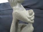 Soapstone Mother and Child Kneeling Sculpture