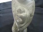 Soapstone Mother and Child Kneeling Sculpture