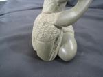 Soapstone Mother and Child Kneeling Sculpture