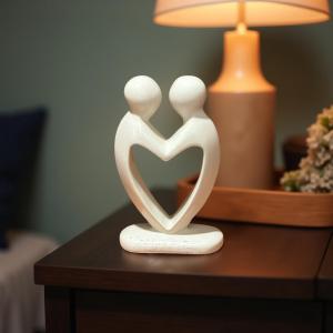 Heartfelt Couple Soapstone Sculpture from Kisii