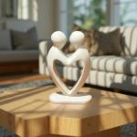 Heartfelt Couple Soapstone Sculpture from Kisii