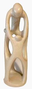Abstract Soapstone Eskimo Family Pyramid Sculpture 8.5