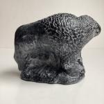 Wolf and Bison Soapstone Carving Figurine 4”