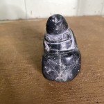 Inuit Soapstone Carving Fisherman Figurine - Signed