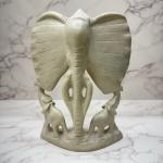 Soapstone Elephant Family Figurine from Kenya