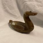 Handmade Polished Soapstone Duck Carving Sculpture