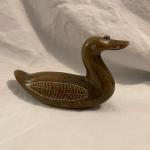Handmade Polished Soapstone Duck Carving Sculpture
