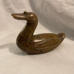 Handmade Polished Soapstone Duck Carving Sculpture