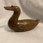 Handmade Polished Soapstone Duck Carving Sculpture