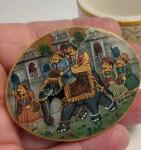 Elephant Soapstone Trinket Box with Gold Accents