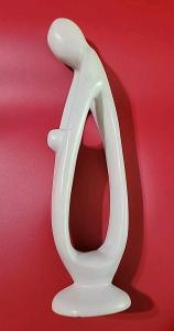 Parent and Child Soapstone Sculpture ~ 10" Tall