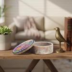 Small Round Mandala Soapstone Decorative Box