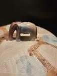Soapstone Trinket Box with Elephant Handle & Fish