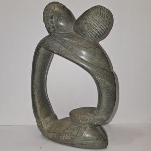 Mid Century Modern Soapstone Embracing Sculpture