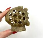 Hand Carved Soapstone Jali Fish Sculpture Set