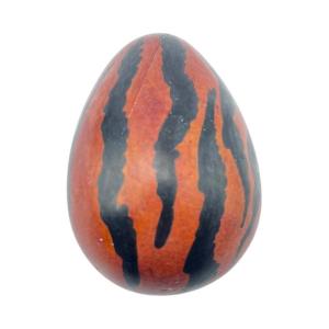 Kisii Soapstone Tiger Print Egg Carving