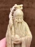 Vintage Soapstone Shou-lao Longevity Carving with Stand