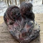 Soapstone Eskimo Children Rabbit Sculpture by Al Wolf