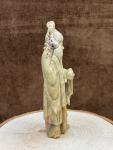 Vintage Soapstone Shou-lao Longevity Carving with Stand