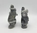 Inuit Soapstone Seal Hunters Carvings by Thomas Ekak
