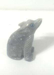 Miniature Soapstone Wolf Figurine - Hand Carved
